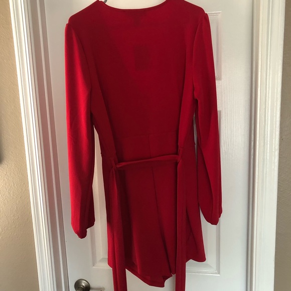 Forever 21 plus Red Romper with tie - Picture 3 of 4